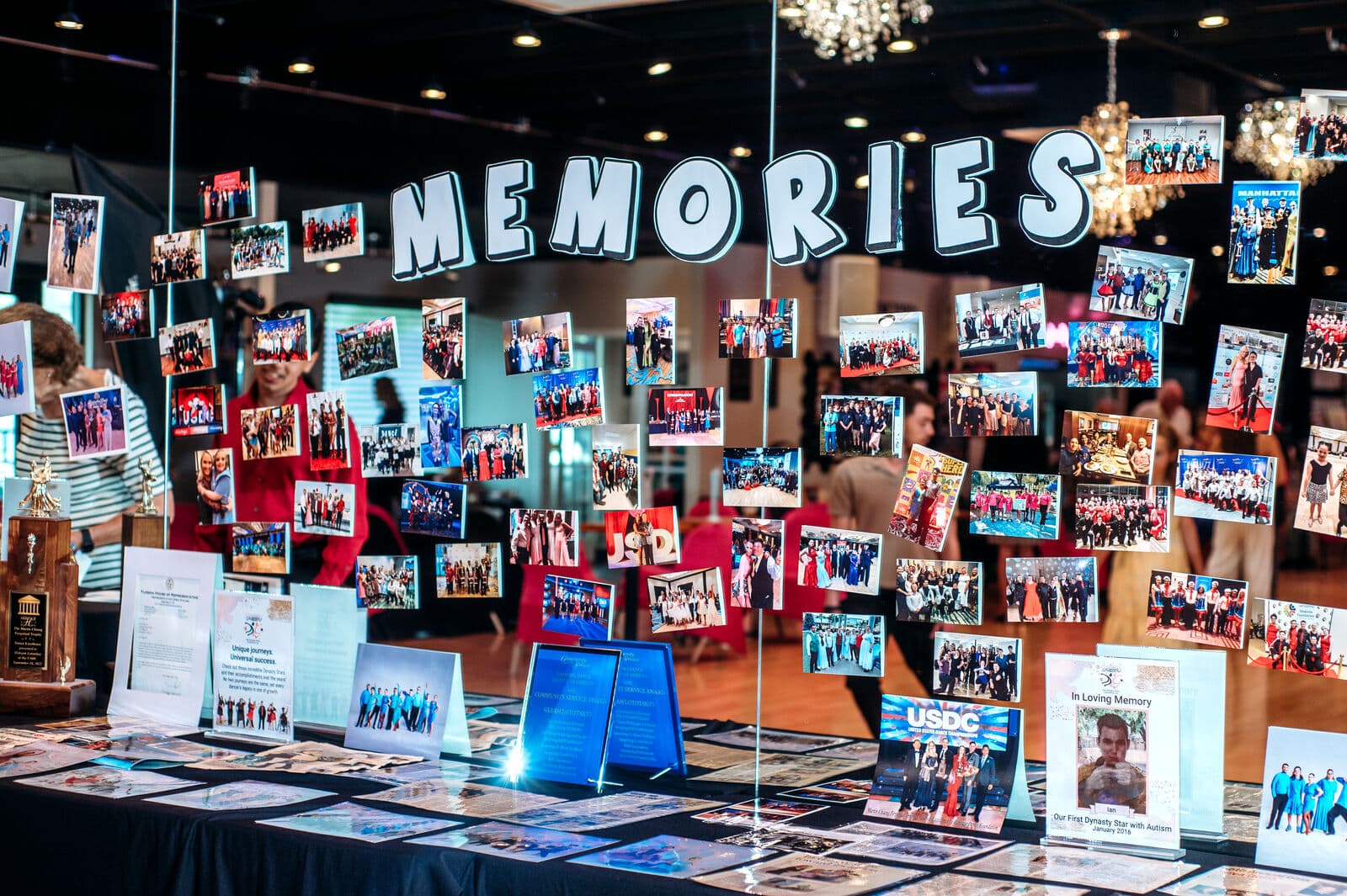 Memory display of photos from a decade of Dynasty Stars
