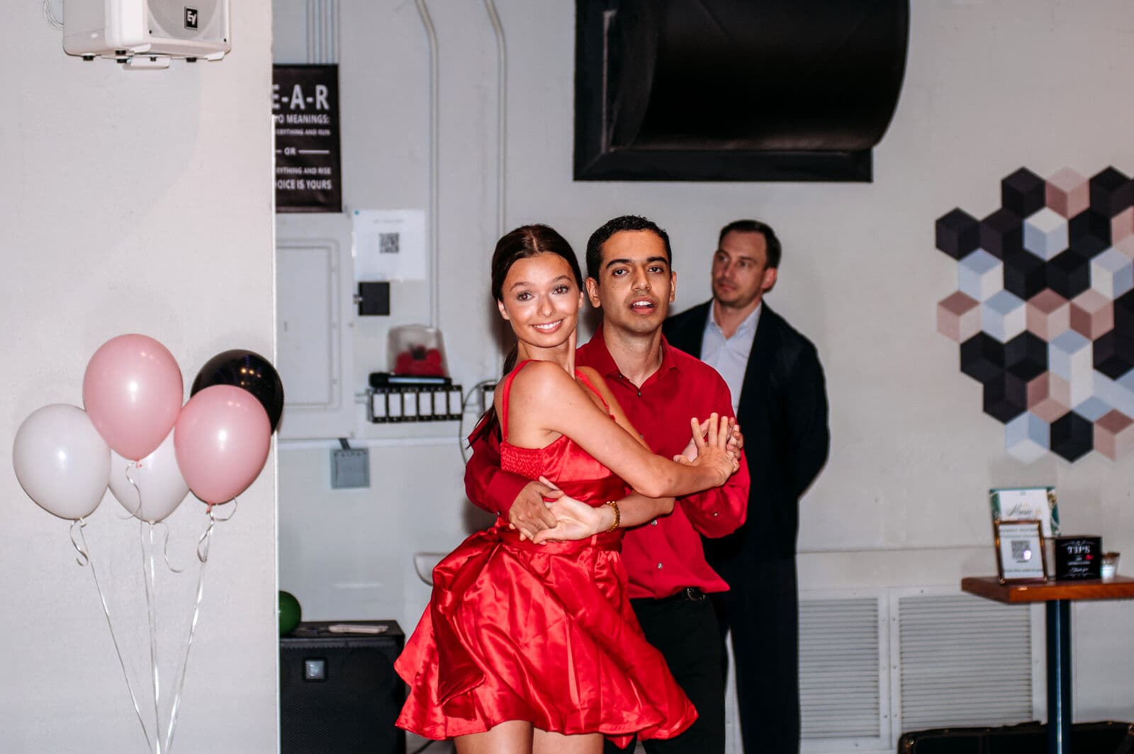 Dancers celebrating with balloons at the Dynasty Stars 10 Year Anniversary