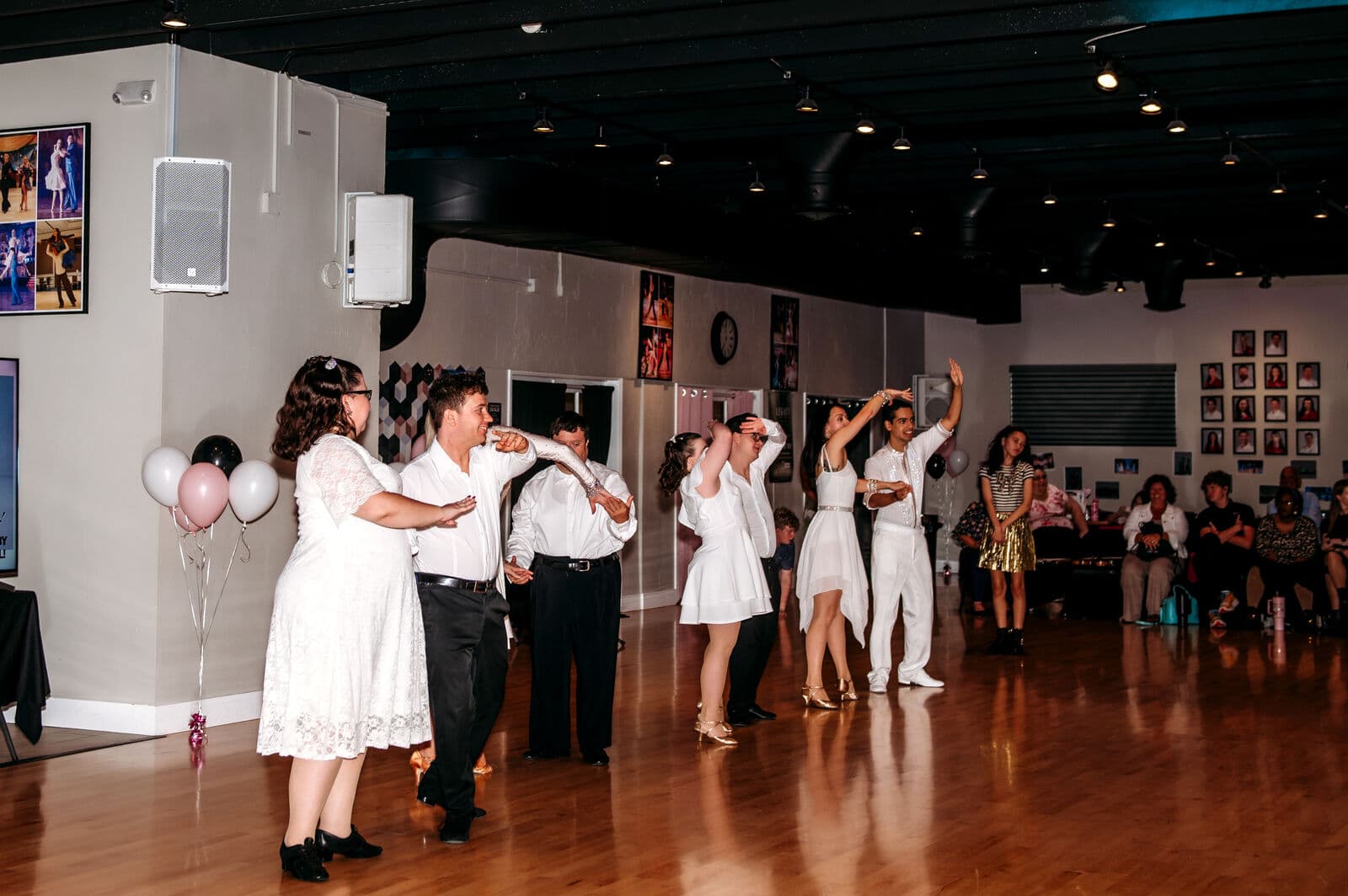 A couple performing a ballroom dance